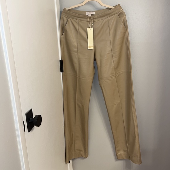 NWT Matériel Vegan Leather Pants w pleat - Picture 5 of 7